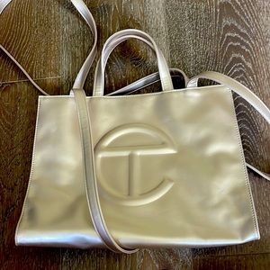 Gold medium telfar shopper